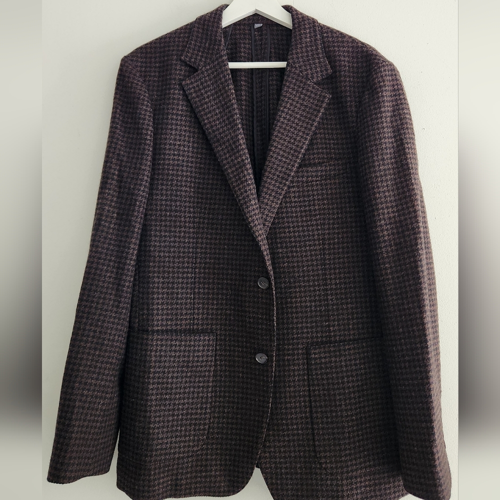 Elegant Brown Houndstooth Blazer